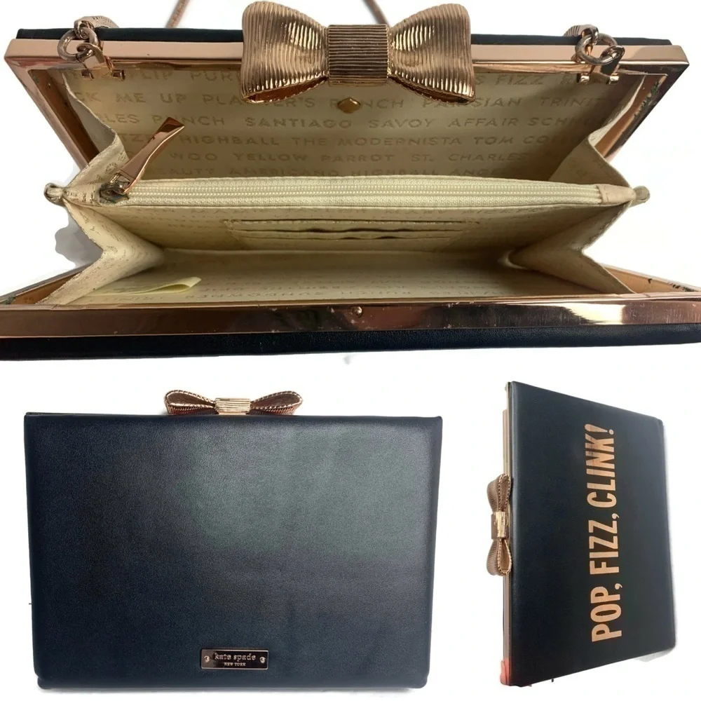 Kate Spade 🎩 POP Fizz Clink Clutch Fold Black Bag
